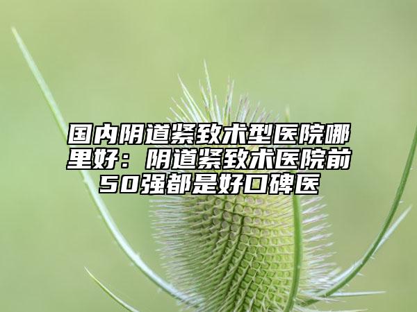 國內(nèi)陰道緊致術(shù)型醫(yī)院哪里好：陰道緊致術(shù)醫(yī)院前50強都是好口碑醫(yī)
