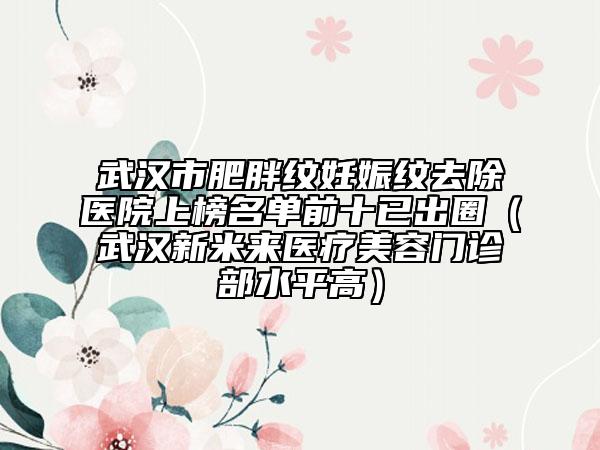 武漢市肥胖紋妊娠紋去除醫(yī)院上榜名單前十已出圈（武漢新米來(lái)醫(yī)療美容門診部水平高）