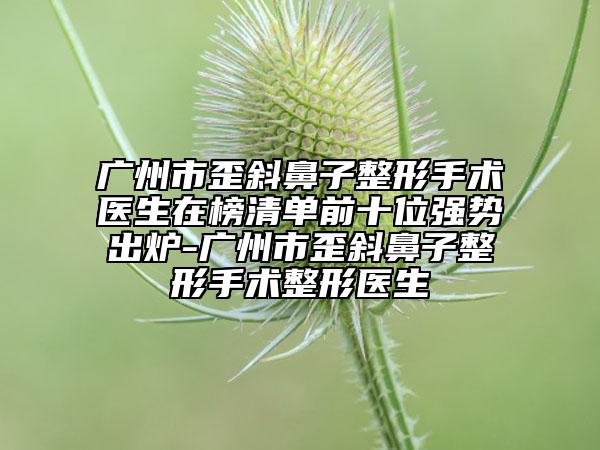 廣州市歪斜鼻子整形手術(shù)醫(yī)生在榜清單前十位強勢出爐-廣州市歪斜鼻子整形手術(shù)整形醫(yī)生