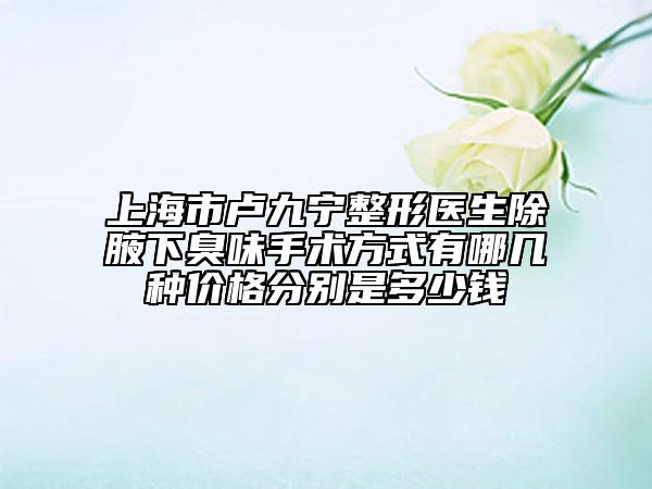 上海市盧九寧整形醫(yī)生除腋下臭味手術(shù)方式有哪幾種價(jià)格分別是多少錢(qián)