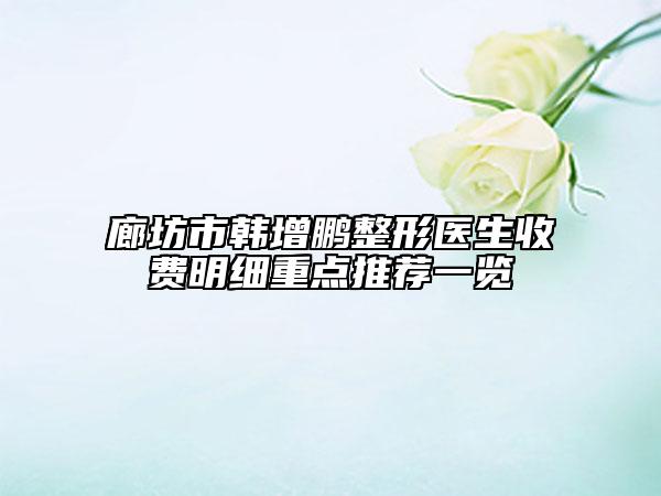 廊坊市韓增鵬整形醫(yī)生收費(fèi)明細(xì)重點(diǎn)推薦一覽
