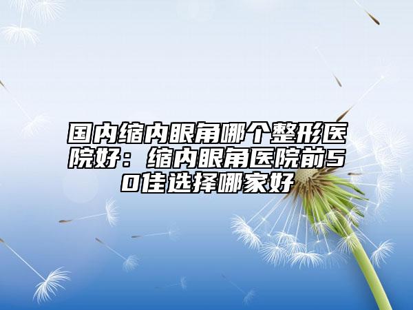 國內(nèi)縮內(nèi)眼角哪個整形醫(yī)院好：縮內(nèi)眼角醫(yī)院前50佳選擇哪家好