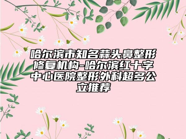 哈爾濱市知名蒜頭鼻整形修復(fù)機(jī)構(gòu)-哈爾濱紅十字中心醫(yī)院整形外科超多公立推薦