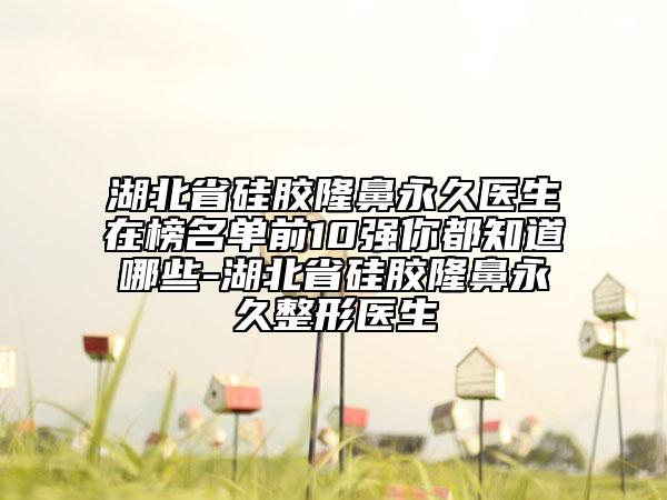 湖北省硅膠隆鼻永久醫(yī)生在榜名單前10強你都知道哪些-湖北省硅膠隆鼻永久整形醫(yī)生