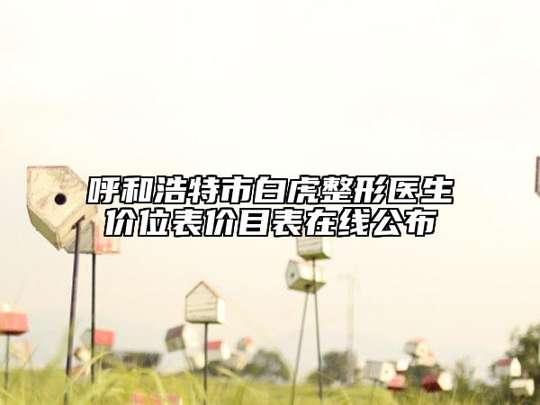 呼和浩特市白虎整形醫(yī)生價位表價目表在線公布