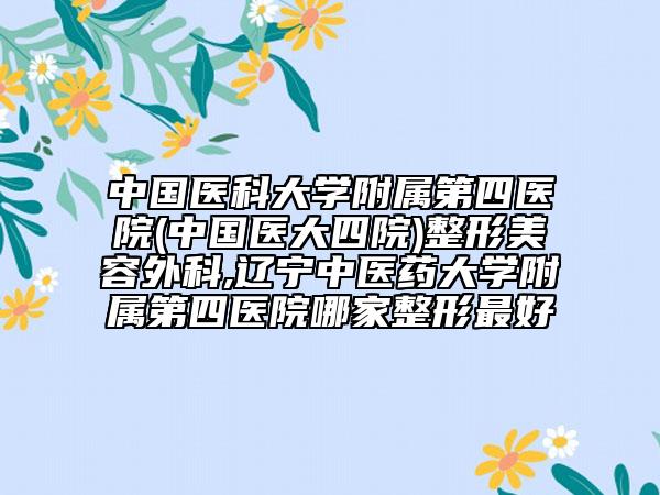 中國(guó)醫(yī)科大學(xué)附屬第四醫(yī)院(中國(guó)醫(yī)大四院)整形美容外科,遼寧中醫(yī)藥大學(xué)附屬第四醫(yī)院哪家整形最好
