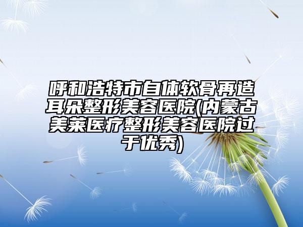 呼和浩特市自體軟骨再造耳朵整形美容醫(yī)院(內(nèi)蒙古美萊醫(yī)療整形美容醫(yī)院過于優(yōu)秀)