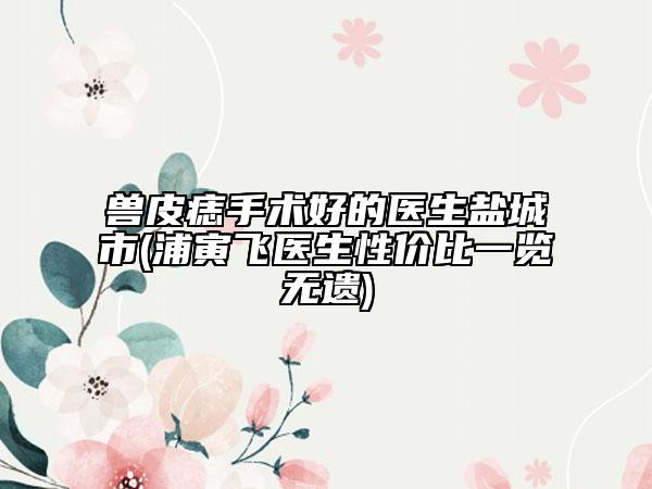 獸皮痣手術(shù)好的醫(yī)生鹽城市(浦寅飛醫(yī)生性價比一覽無遺)