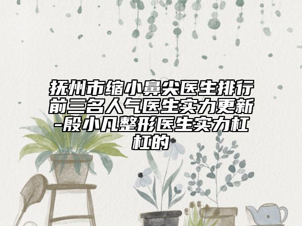 撫州市縮小鼻尖醫(yī)生排行前三名人氣醫(yī)生實(shí)力更新-殷小凡整形醫(yī)生實(shí)力杠杠的