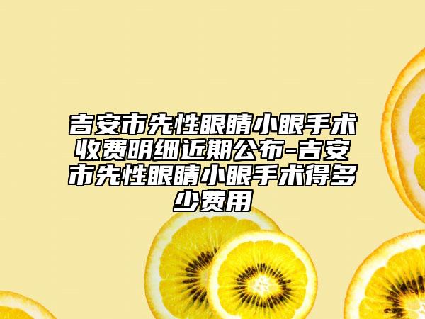 吉安市先性眼睛小眼手術(shù)收費(fèi)明細(xì)近期公布-吉安市先性眼睛小眼手術(shù)得多少費(fèi)用