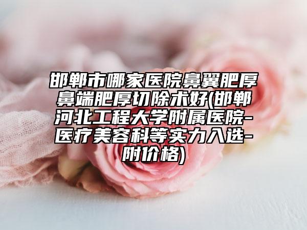 邯鄲市哪家醫(yī)院鼻翼肥厚鼻端肥厚切除術(shù)好(邯鄲河北工程大學(xué)附屬醫(yī)院-醫(yī)療美容科等實(shí)力入選-附價(jià)格)