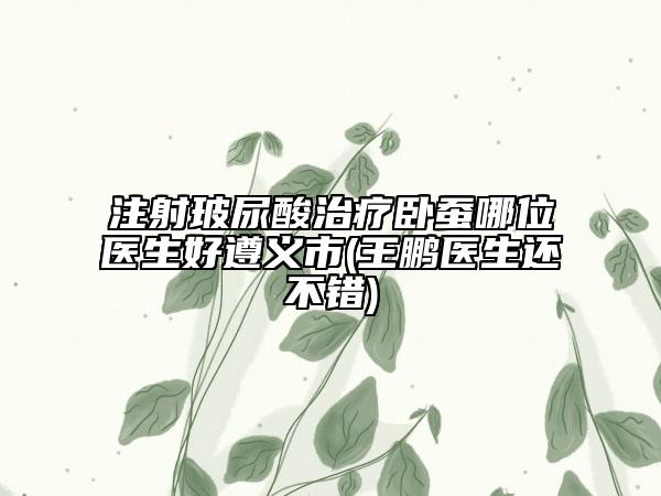 注射玻尿酸治療臥蠶哪位醫(yī)生好遵義市(王鵬醫(yī)生還不錯)