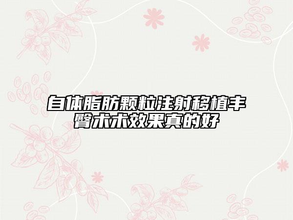 自體脂肪顆粒注射移植豐臀術術效果真的好