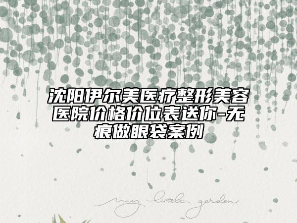 沈陽伊爾美醫(yī)療整形美容醫(yī)院價格價位表送你-無痕做眼袋案例