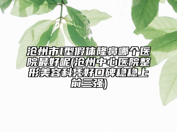 滄州市l(wèi)型假體隆鼻哪個醫(yī)院最好呢(滄州中心醫(yī)院整形美容科憑好口碑穩(wěn)穩(wěn)上前三強)
