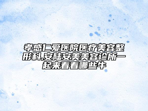 孝感仁愛醫(yī)院醫(yī)療美容整形科,安陸安美美容診所一起來看看哪些牛