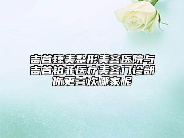 吉首臻美整形美容醫(yī)院與吉首鉑菲醫(yī)療美容門診部你更喜歡哪家呢