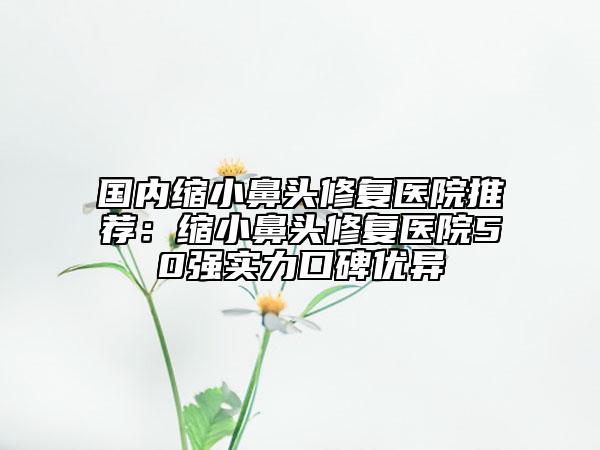 國內(nèi)縮小鼻頭修復(fù)醫(yī)院推薦：縮小鼻頭修復(fù)醫(yī)院50強(qiáng)實(shí)力口碑優(yōu)異