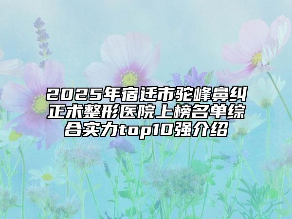 2025年宿遷市駝峰鼻糾正術(shù)整形醫(yī)院上榜名單綜合實(shí)力top10強(qiáng)介紹