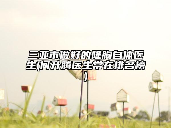 三亞市做好的隆胸自體醫(yī)生(何升騰醫(yī)生常在排名榜)