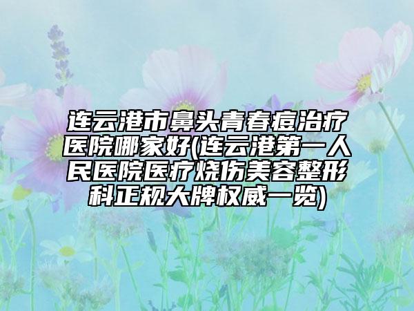 連云港市鼻頭青春痘治療醫(yī)院哪家好(連云港第一人民醫(yī)院醫(yī)療燒傷美容整形科正規(guī)大牌權威一覽)