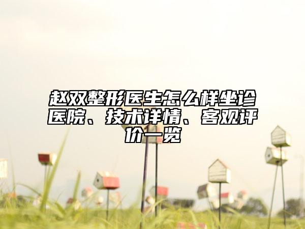 趙雙整形醫(yī)生怎么樣坐診醫(yī)院、技術(shù)詳情、客觀評(píng)價(jià)一覽