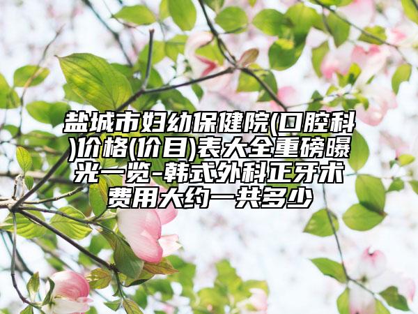 鹽城市婦幼保健院(口腔科)價(jià)格(價(jià)目)表大全重磅曝光一覽-韓式外科正牙術(shù)費(fèi)用大約一共多少