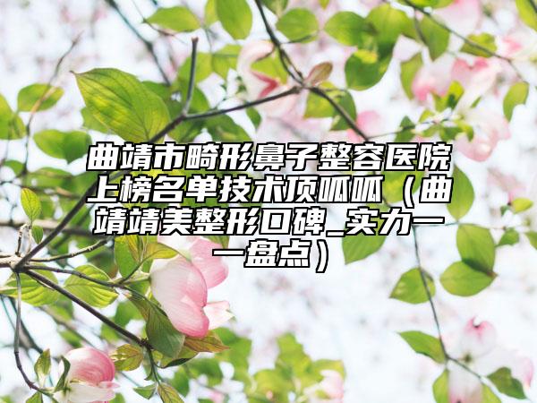 曲靖市畸形鼻子整容醫(yī)院上榜名單技術(shù)頂呱呱（曲靖靖美整形口碑_實(shí)力一一盤點(diǎn)）