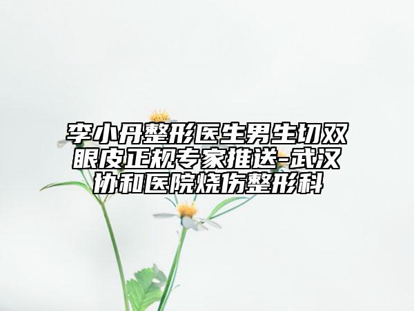 李小丹整形醫(yī)生男生切雙眼皮正規(guī)專家推送-武漢協(xié)和醫(yī)院燒傷整形科