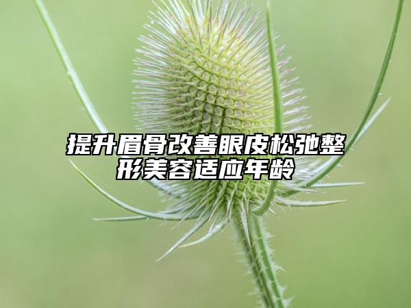 提升眉骨改善眼皮松弛整形美容適應(yīng)年齡
