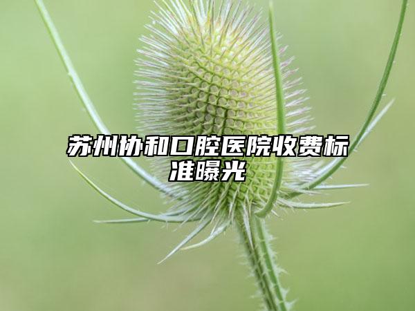 蘇州協(xié)和口腔醫(yī)院收費(fèi)標(biāo)準(zhǔn)曝光