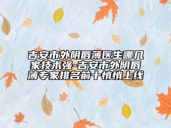 吉安市外陰唇薄醫(yī)生哪幾家技術(shù)強(qiáng)-吉安市外陰唇薄專(zhuān)家排名前十悄悄上線