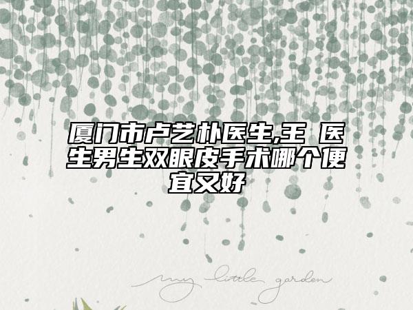 廈門(mén)市盧藝樸醫(yī)生,王珺醫(yī)生男生雙眼皮手術(shù)哪個(gè)便宜又好