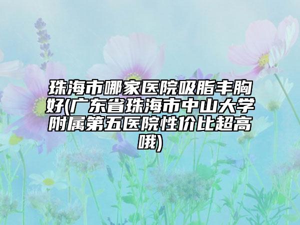 珠海市哪家醫(yī)院吸脂豐胸好(廣東省珠海市中山大學(xué)附屬第五醫(yī)院性價比超高哦)