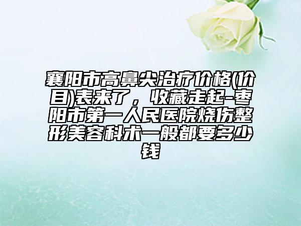 襄陽市高鼻尖治療價格(價目)表來了，收藏走起-棗陽市第一人民醫(yī)院燒傷整形美容科術(shù)一般都要多少錢