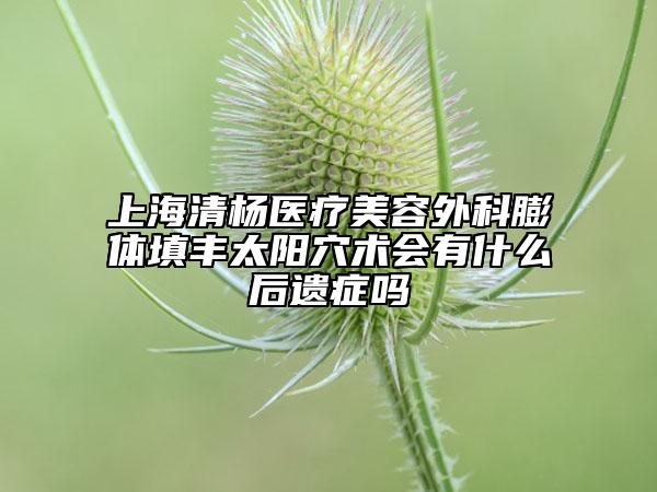 上海清楊醫(yī)療美容外科膨體填豐太陽(yáng)穴術(shù)會(huì)有什么后遺癥嗎