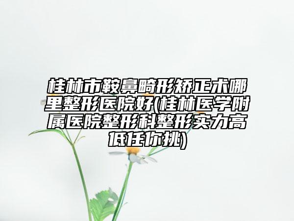 桂林市鞍鼻畸形矯正術(shù)哪里整形醫(yī)院好(桂林醫(yī)學(xué)附屬醫(yī)院整形科整形實(shí)力高低任你挑)