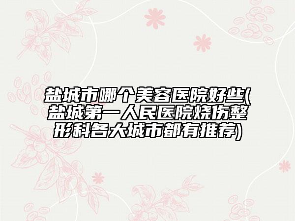 鹽城市哪個美容醫(yī)院好些(鹽城第一人民醫(yī)院燒傷整形科各大城市都有推薦)