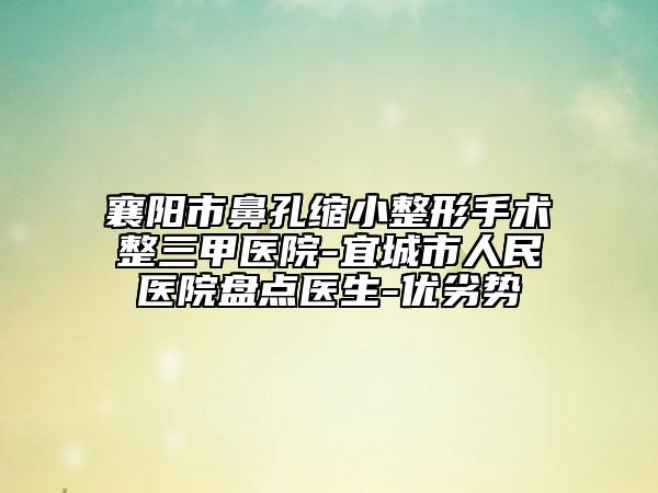 襄陽市鼻孔縮小整形手術(shù)整三甲醫(yī)院-宜城市人民醫(yī)院盤點醫(yī)生-優(yōu)劣勢