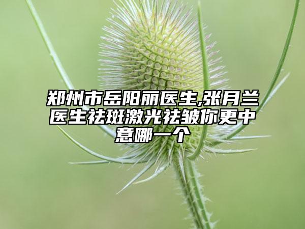 鄭州市岳陽麗醫(yī)生,張月蘭醫(yī)生祛斑激光祛皺你更中意哪一個
