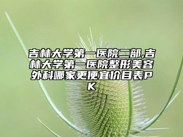 吉林大學(xué)第一醫(yī)院二部,吉林大學(xué)第一醫(yī)院整形美容外科哪家更便宜價目表PK