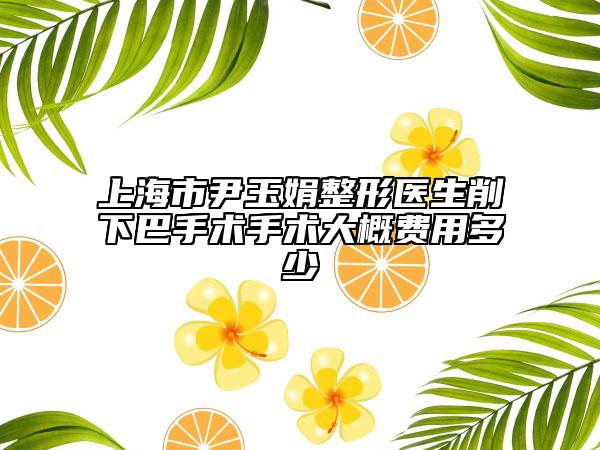 上海市尹玉娟整形醫(yī)生削下巴手術(shù)手術(shù)大概費(fèi)用多少