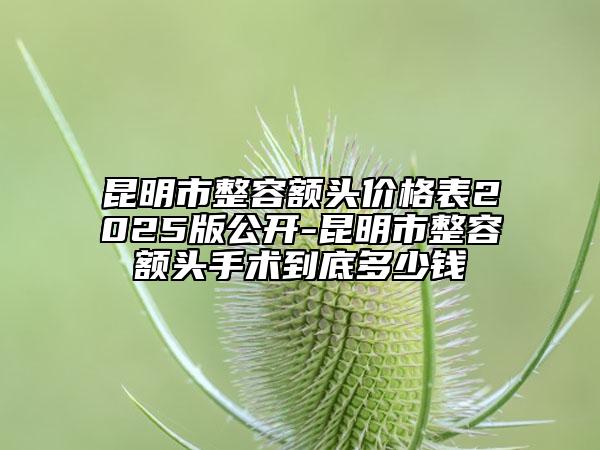 昆明市整容額頭價格表2025版公開-昆明市整容額頭手術(shù)到底多少錢