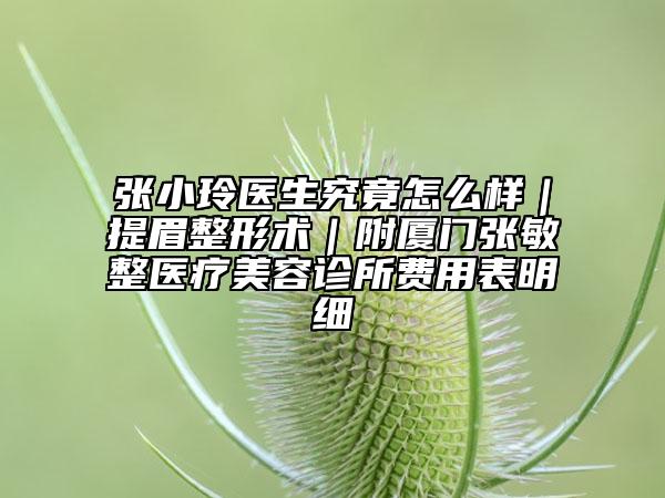 張小玲醫(yī)生究竟怎么樣｜提眉整形術(shù)｜附廈門張敏整醫(yī)療美容診所費(fèi)用表明細(xì)