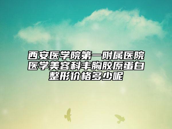 西安醫(yī)學(xué)院第一附屬醫(yī)院醫(yī)學(xué)美容科豐胸膠原蛋白整形價(jià)格多少呢