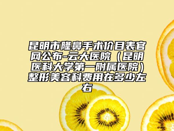 昆明市隆鼻手術(shù)價(jià)目表官網(wǎng)公布-云大醫(yī)院（昆明醫(yī)科大學(xué)第一附屬醫(yī)院）整形美容科費(fèi)用在多少左右