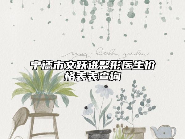 寧德市文躍進(jìn)整形醫(yī)生價(jià)格表表查詢