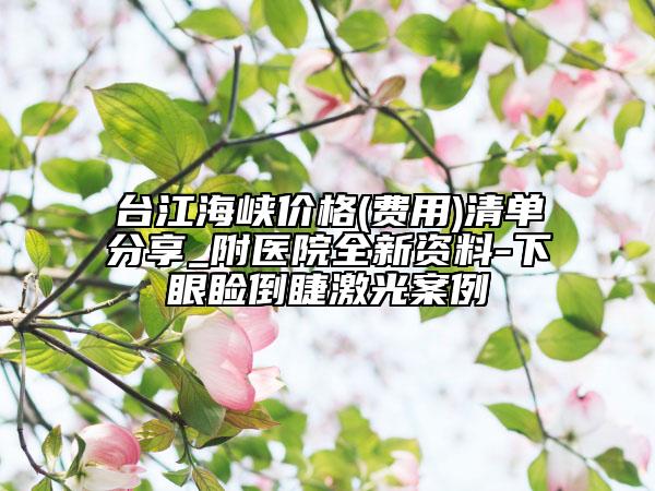臺(tái)江海峽價(jià)格(費(fèi)用)清單分享_附醫(yī)院全新資料-下眼瞼倒睫激光案例