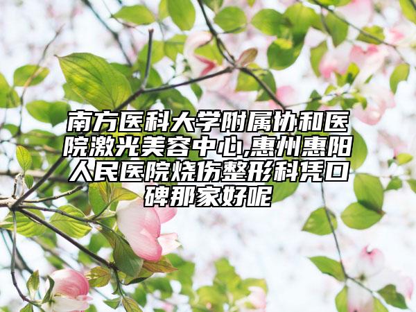 南方醫(yī)科大學(xué)附屬協(xié)和醫(yī)院激光美容中心,惠州惠陽人民醫(yī)院燒傷整形科憑口碑那家好呢