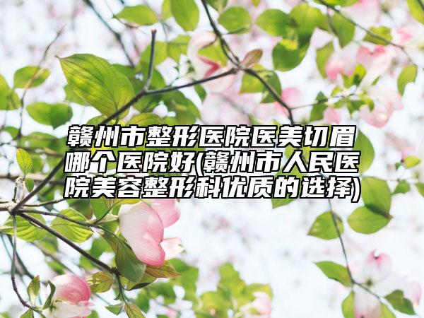 贛州市整形醫(yī)院醫(yī)美切眉哪個醫(yī)院好(贛州市人民醫(yī)院美容整形科優(yōu)質(zhì)的選擇)